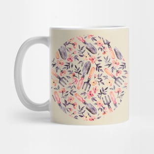 Spring Gardening - peach blossoms on cream Mug